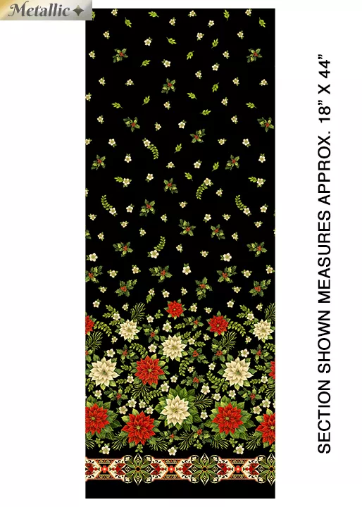 Ode to Joy Border Black 1-1/8Yds End of Bolt Clearance