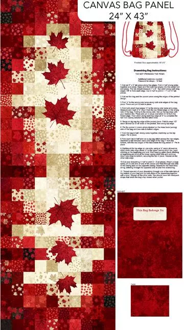 Oh Canada 14 - Northcott - CANVAS PANEL BAG 24" x 43" C29024-24