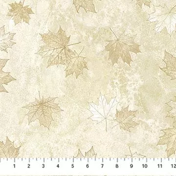 Oh Canada 14 - Stonehenge - Northcott - Lrg Leaves Beige 29017-12