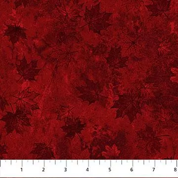 Oh Canada 14 - Stonehenge - Northcott - Sm Leaves Dk Red 29018-26