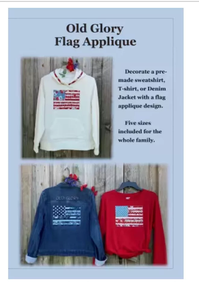 Old Glory Flag Applique Pattern