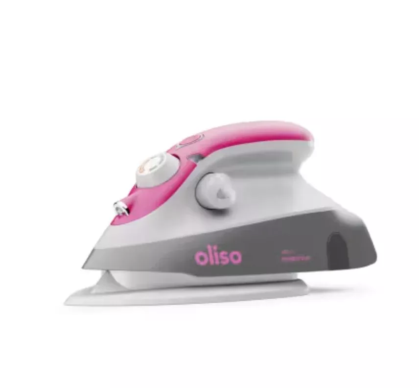 Oliso Mini Iron With Trivet-Raspberry
