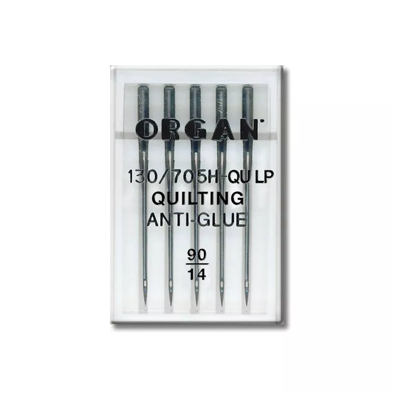 Organ Quilting Anti-Glue Needles 90/14 5 needles/pkg 130/705H-QULP '