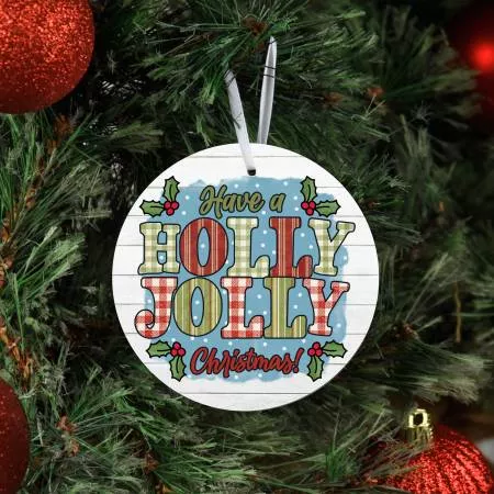 Ornament Holly Jolly Christmas Metal