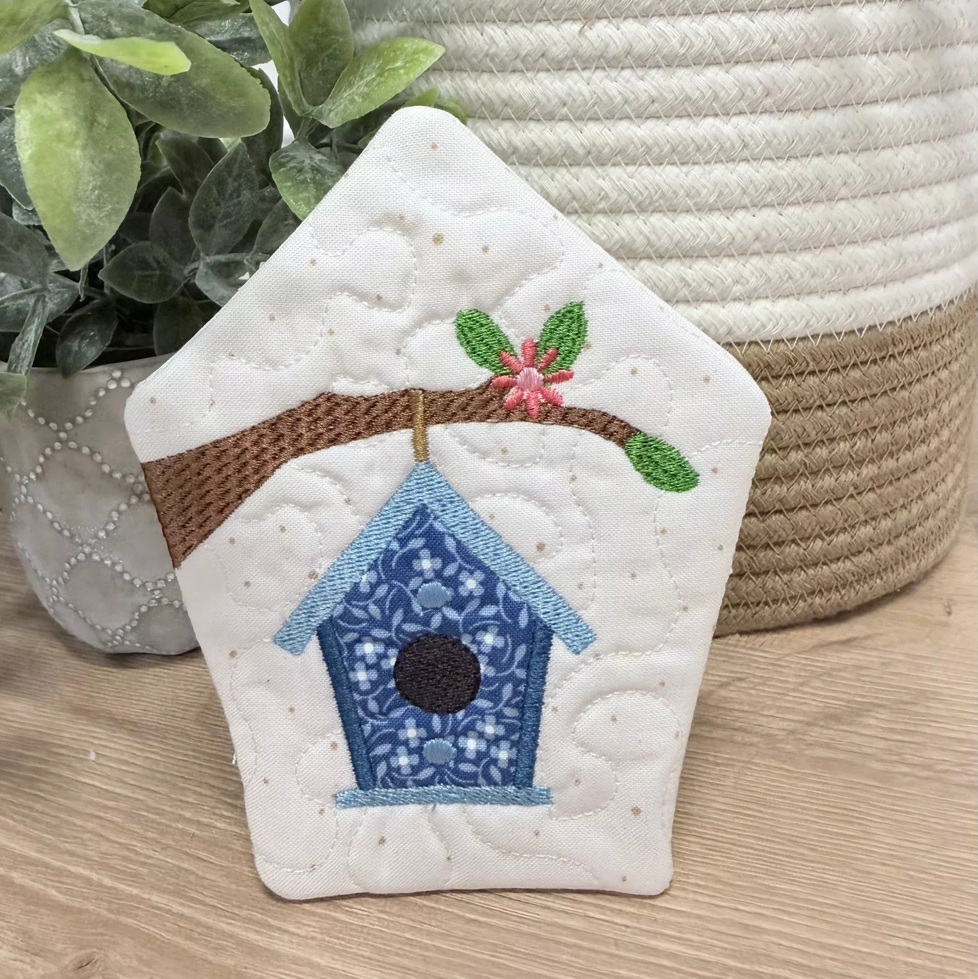 Out on a Limb Mug Rug (Downloadable Sewing and Machine Embroidery Pattern)