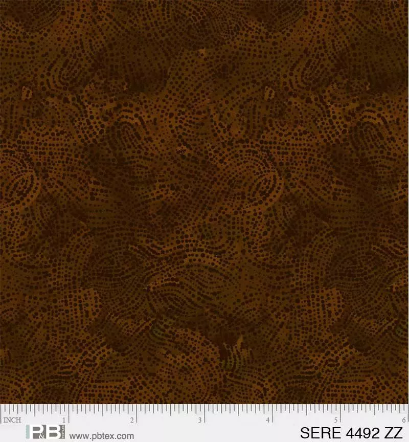 P&B Textiles Serenity Swirl Dot Dark Brown SERE04492ZZ ^