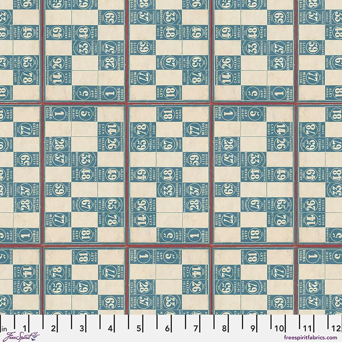 Palette Curated by Tim Holtz for FreeSpirit - Blue Numbers PWTH286.CBLUE