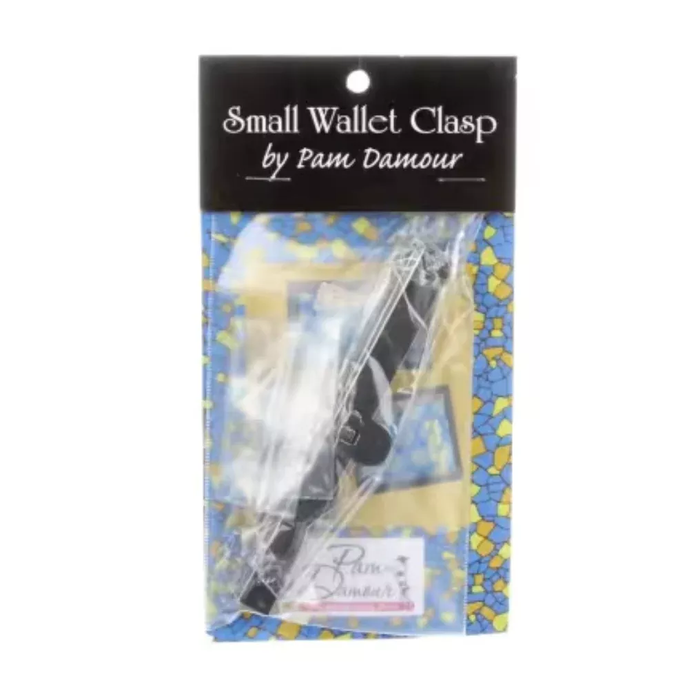 Pam Damour - Small Wallet Clasp | 4 1/2" Embossed Gunmetal Black