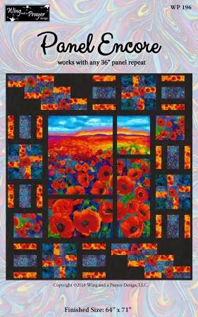 Panel Encore Panel Quilt Pattern by Wing and a Prayer 64 inch by 71 inch