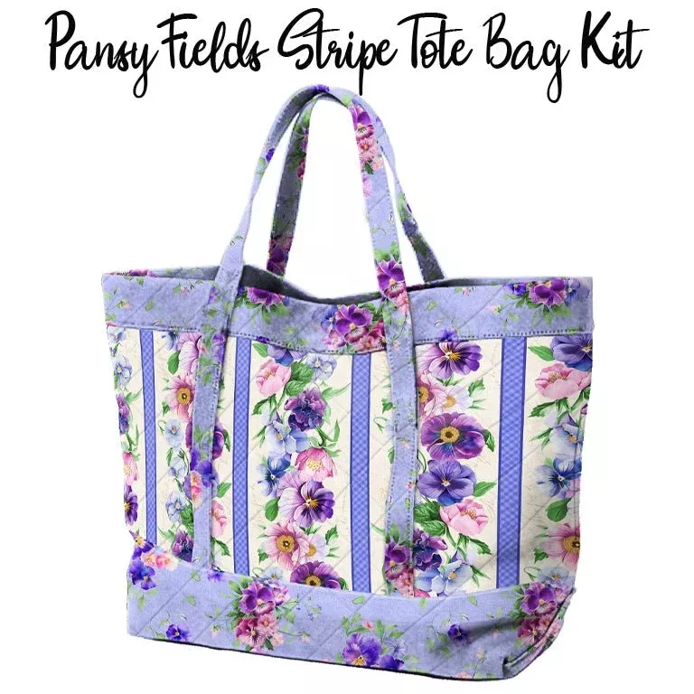 Pansy Fields Stripe Tote Bag Kit from Wilmington