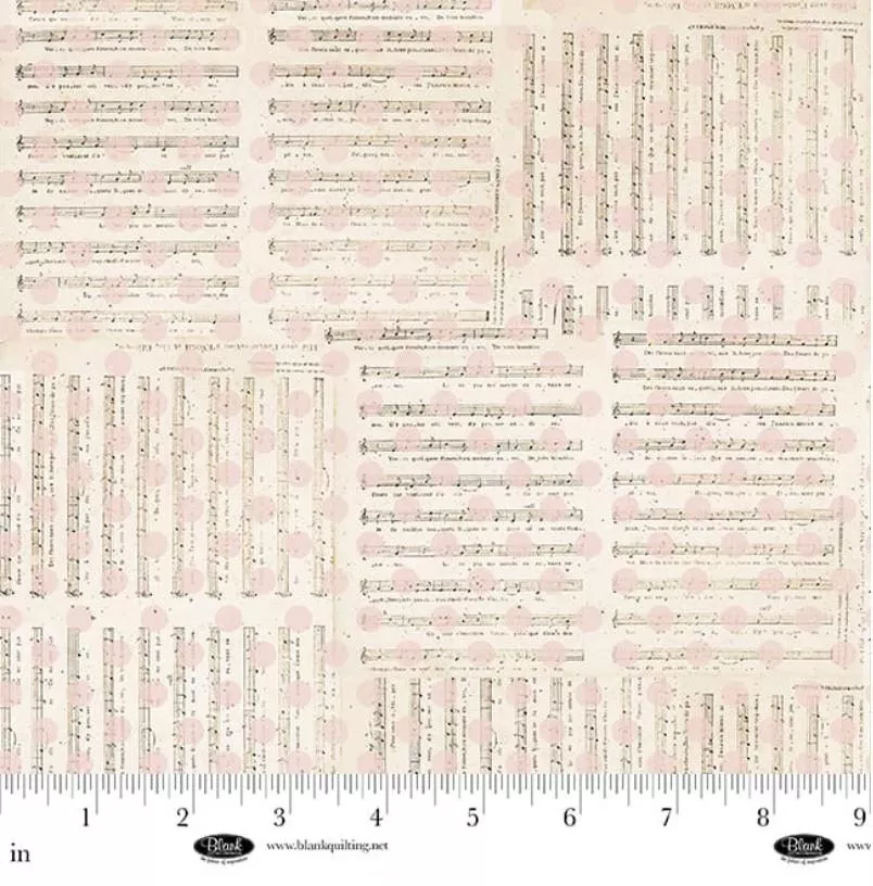 Parisian Snippets - Blank Quilting - Music & Dots Ecru 4291-41