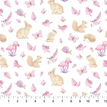 Peas In A Pod - Flannel - Northcott - Animals Pink F29036-21