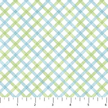 Peas In A Pod - Flannel - Northcott - Check Blue F29038-41