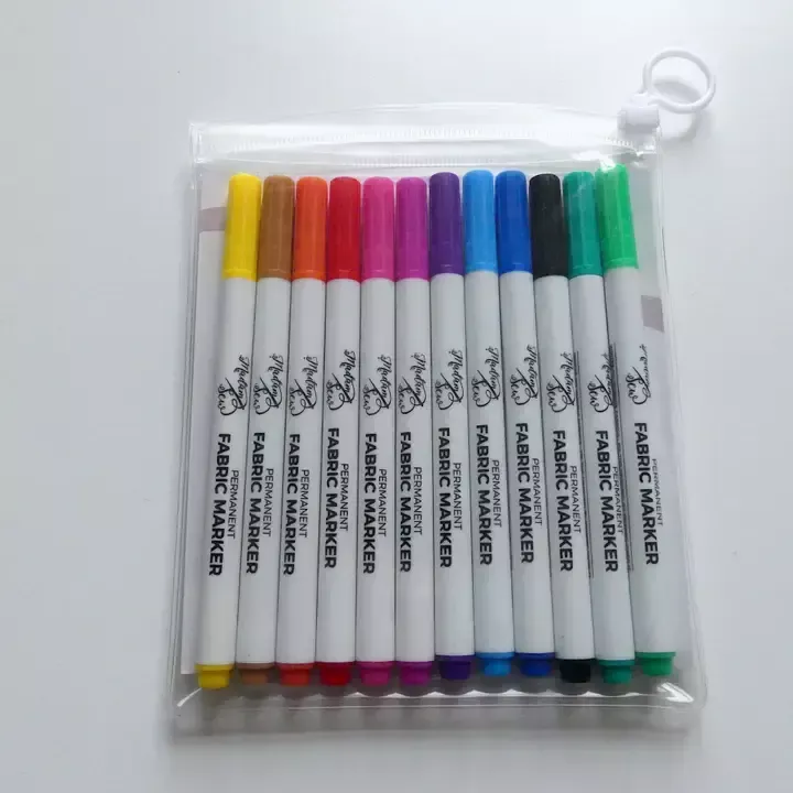 Permanent Fabric Markers 12 Colors