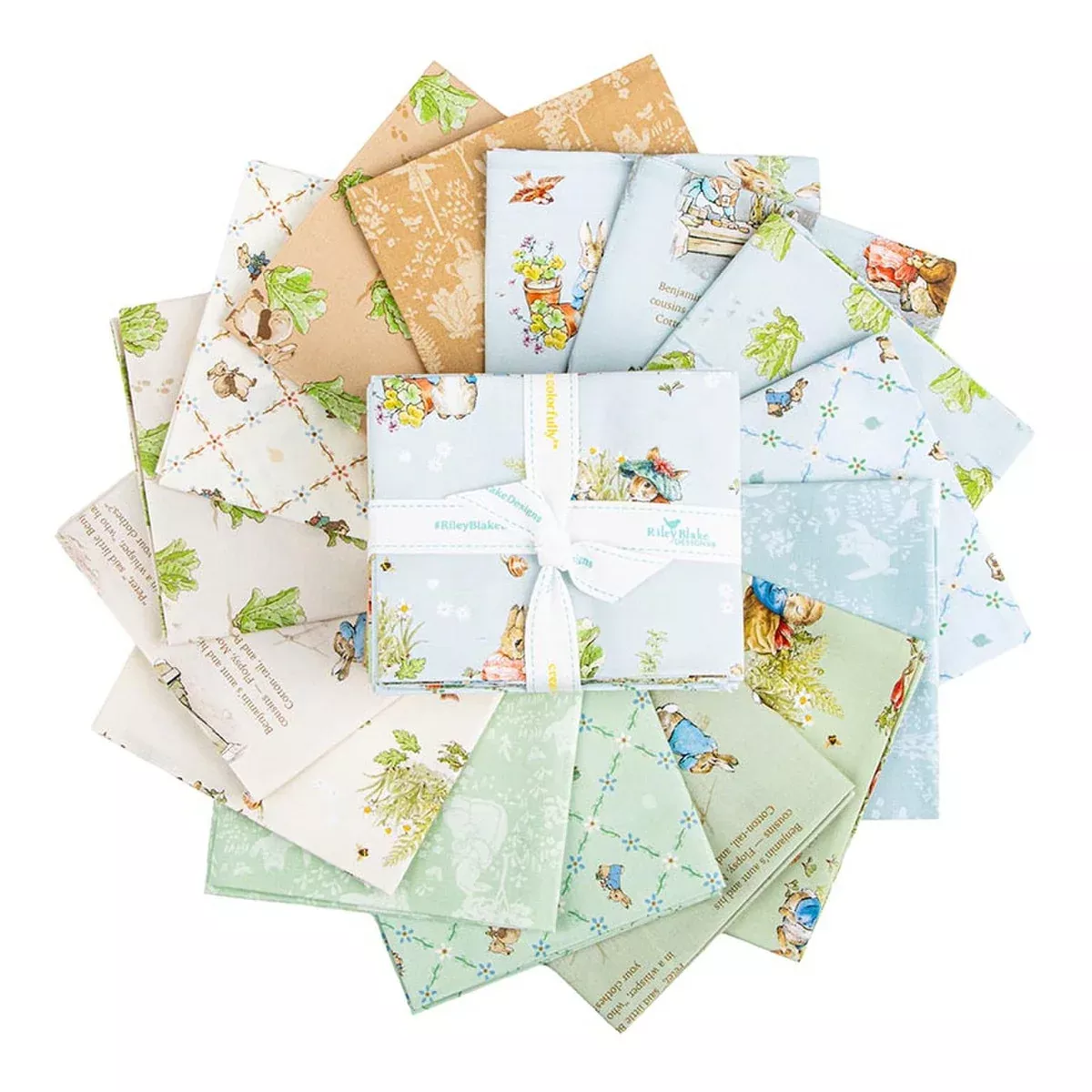 Peter Rabbit and Benjamin Bunny Fat Quarter Bundle, 15 Pieces