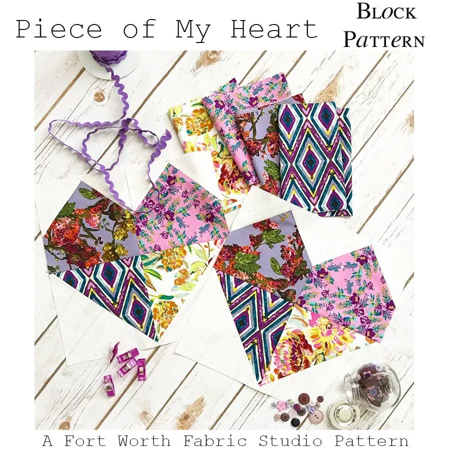 Piece of My Heart Quilt Block Pattern from FWFS PDF Download