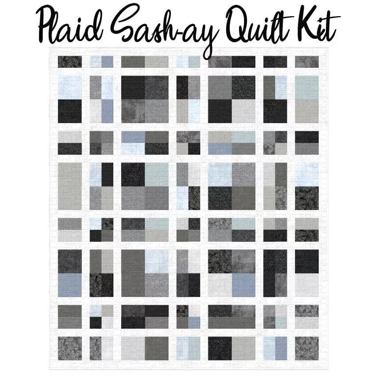 Plaid-Sash-ay Quilt Kit with Celestial Silver from Wilmington