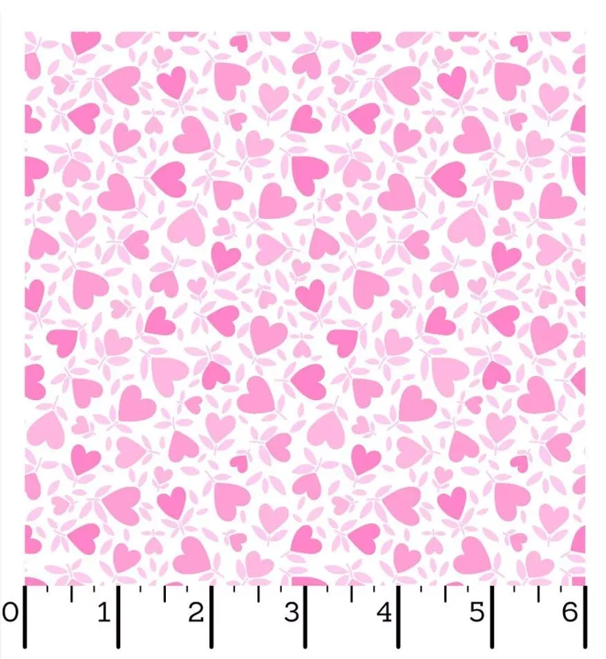 Playtime Flannel - Maywood Studio - Hearts Pink MASF10693-P