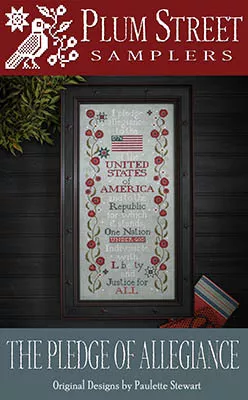Pledge of Allegiance : Cross Stitch Pattern - #26-1708 - Plum Street Samplers