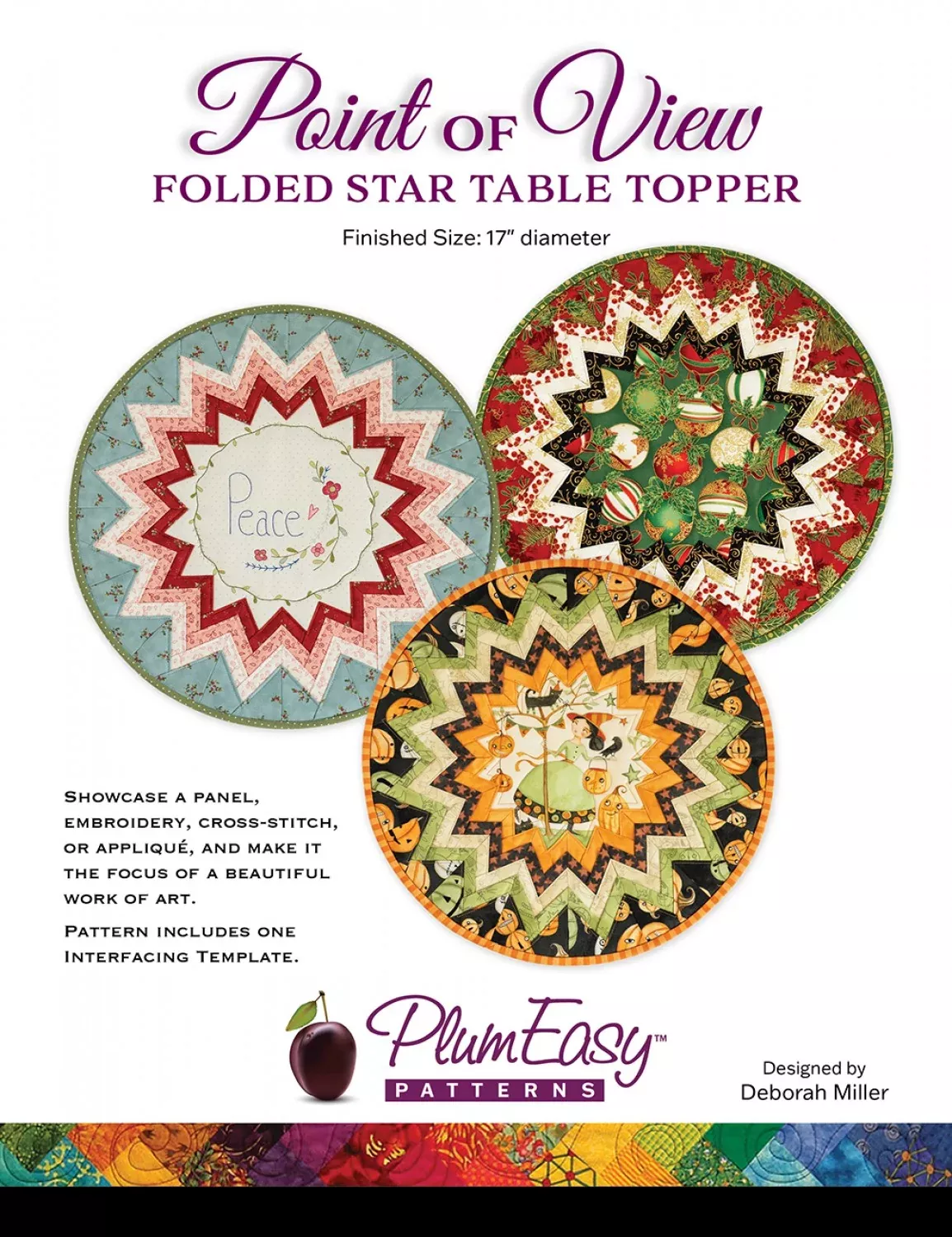 Plum Easy Patterns Point Of View Folded Star Table Topper Pattern