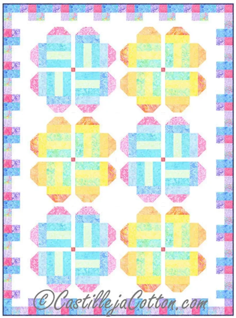 Posy Heart Quilt Pattern by Castille ja Cotton