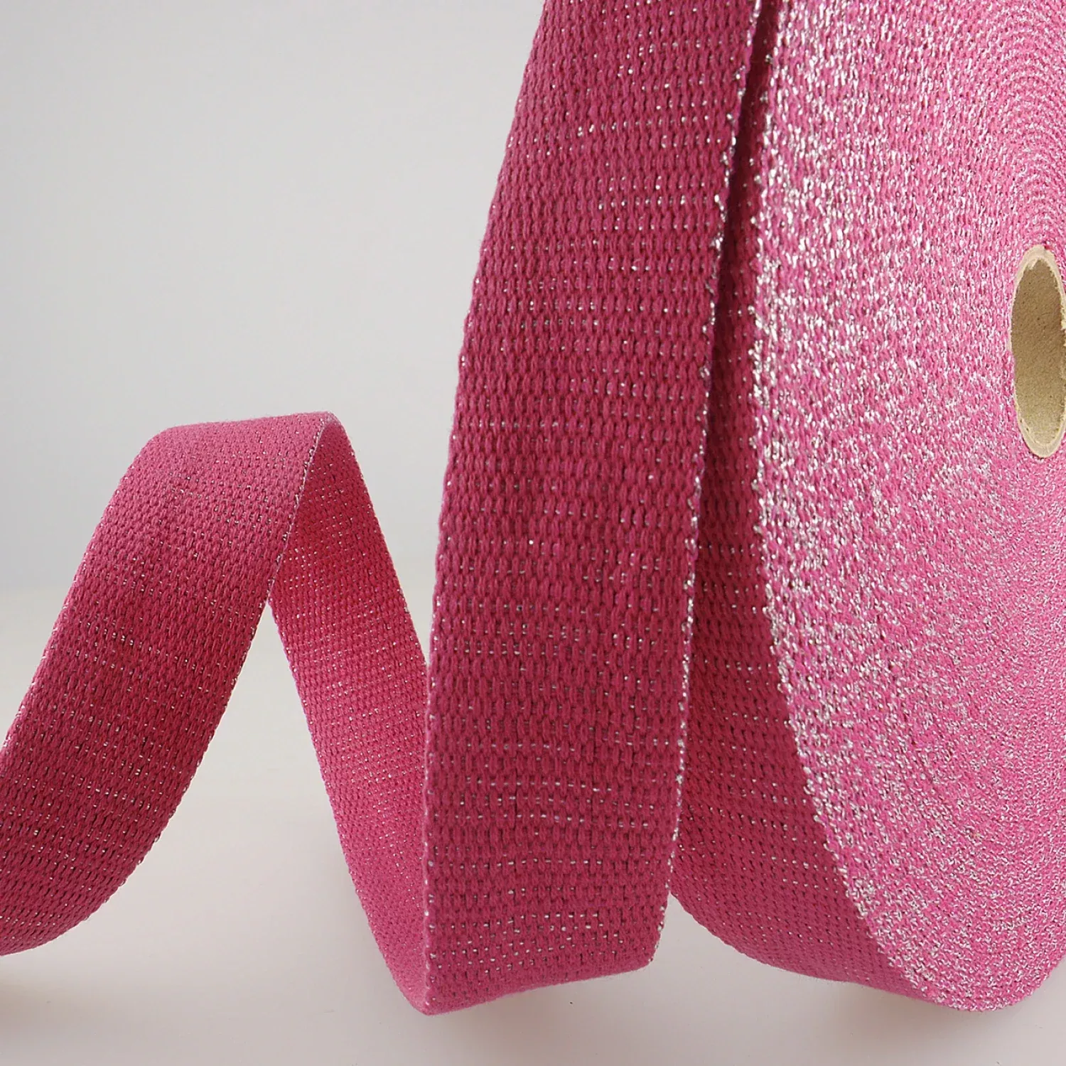 Products From Abroad | Silver Metallic Fuchsia Webbing - 1.25"