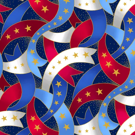Proud and True Patriotic Banners by QT Fabrics 29477 -N