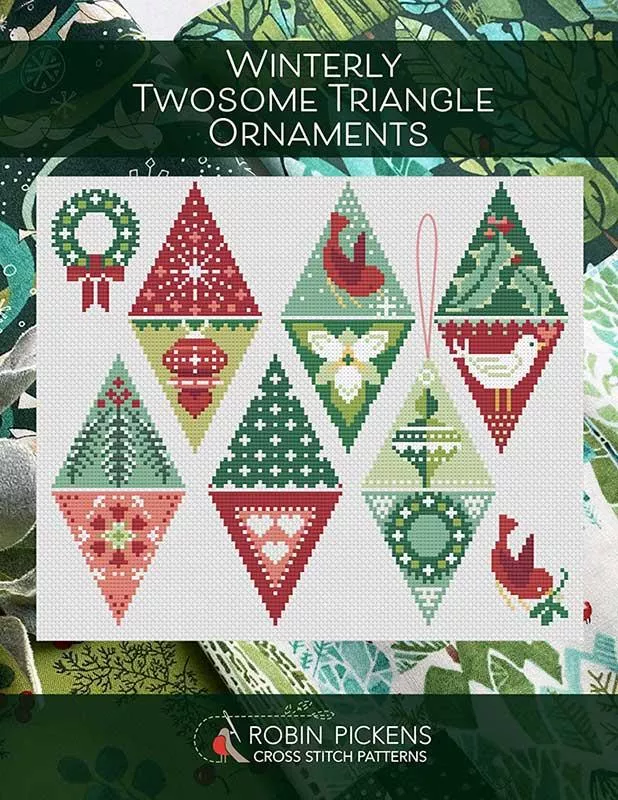 PT CS Robin Pickens Winterly Twosome Triangle Ornaments