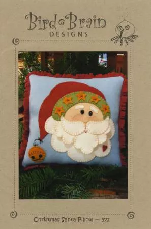 PT W Bird Brain Designs Christmas Santa Pillow