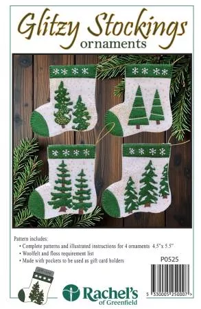 PT W Rachel's of Greenfield Glitzy Stockings Ornaments