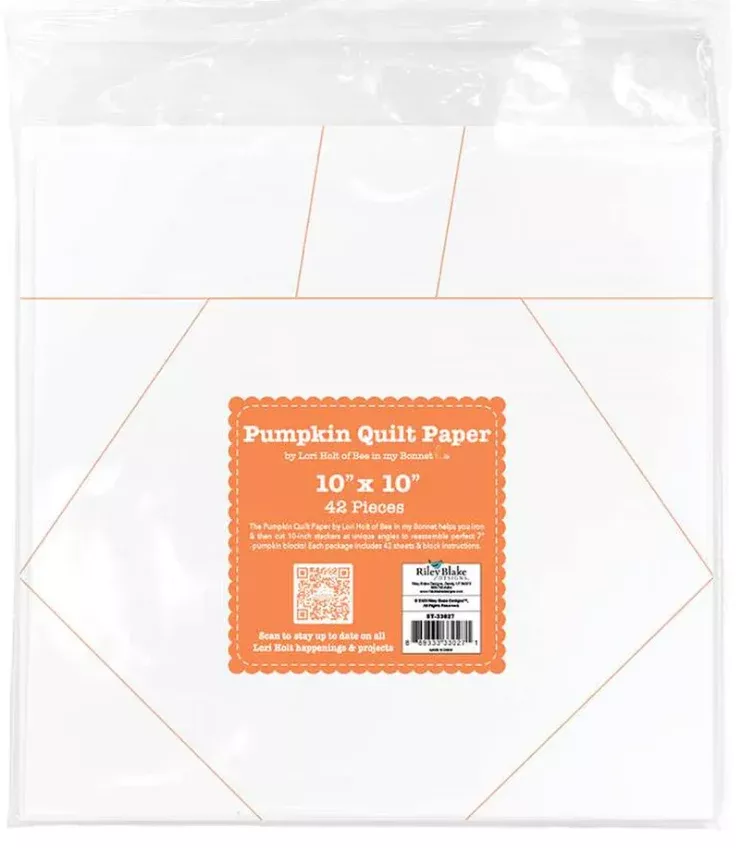Pumpkin Quilt Paper 10"x10"-42 pcs