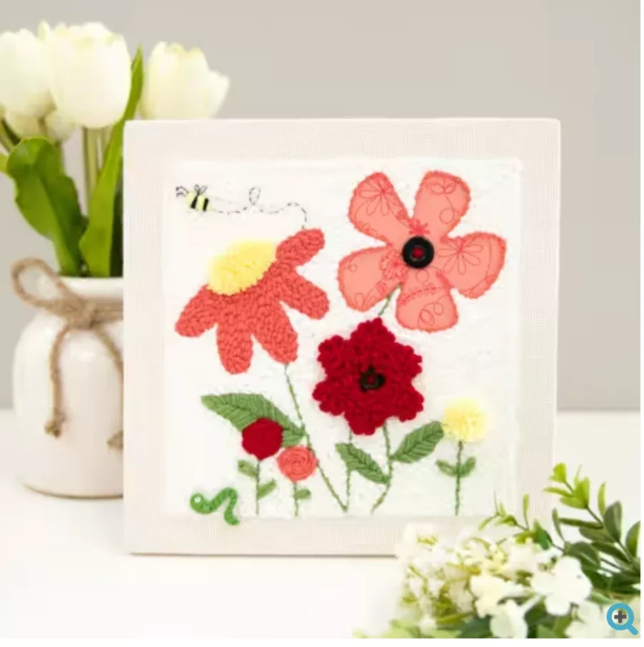 Punch Needle Embroidery Kit Punch Needle In Bloom 10in Frame