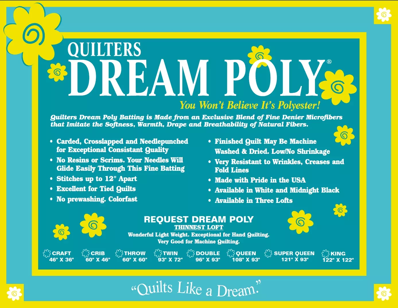 QD White Request Poly Batting P3TH - Throw
