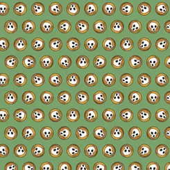 QT 27774-G Steampunk Halloween SKULLS GREEN ^