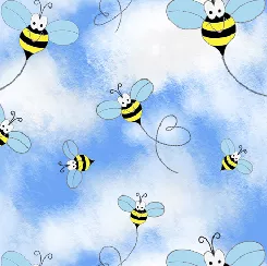 QT Bee Boppin' 28594-B Bees & Clouds ^