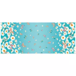 QT Daisy Meadow27801-Q Daisy & Butterfly Double Border Aqua 016542146380 ^