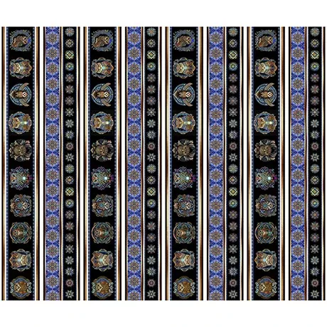 QT Fabrics Mystic Owls Stripe Black Fabric ONLINE PURCHASE ONLY