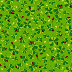 QT Lucky Clovers 27425-G Clovers Ladybugs^