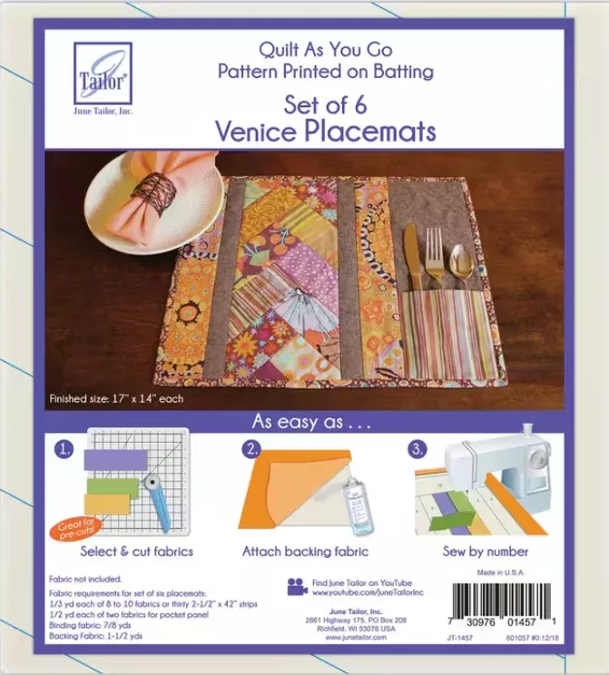 Quilt As You Go - Venice Placemats /Setof 6 by June Tailor