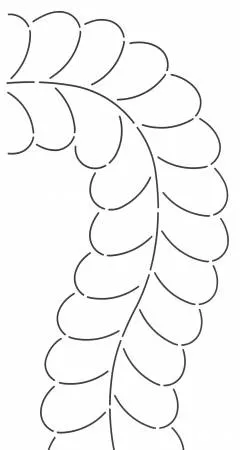 Quilt Stencil Feather Edge 6.5''