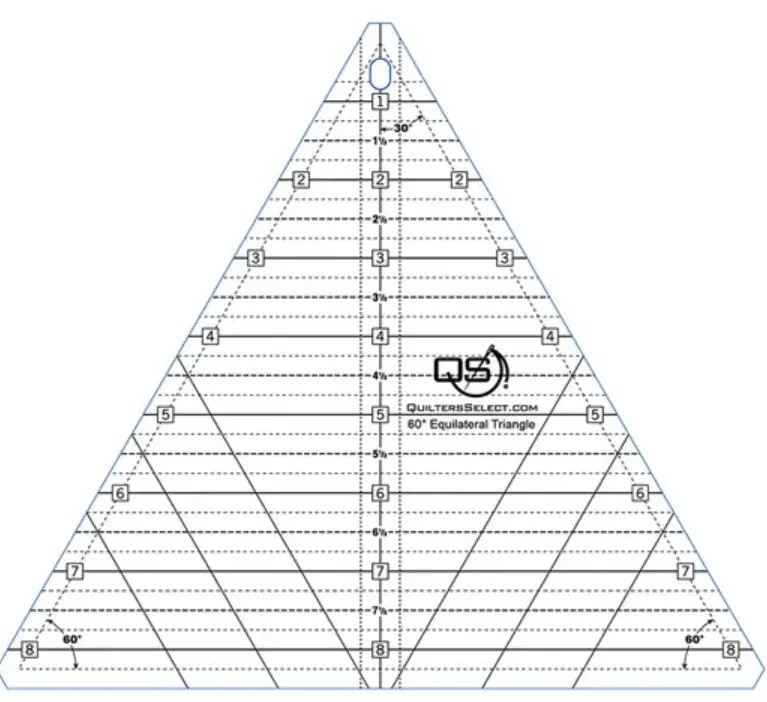 Quilter's Select - 60 Degree Triangle Ruler 8.5" QS-60TRI