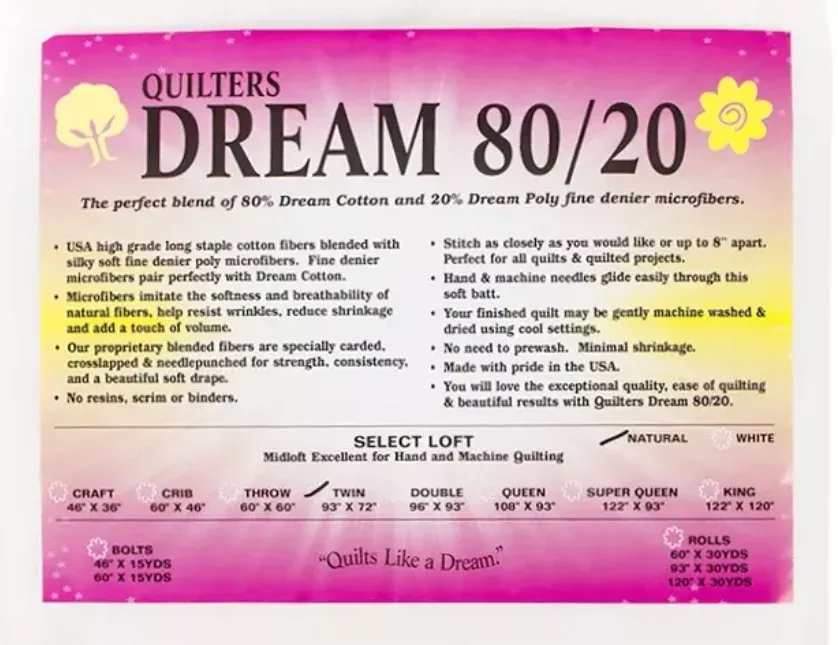 Quilters Dream 80/20 Select Loft - Natural - Twin