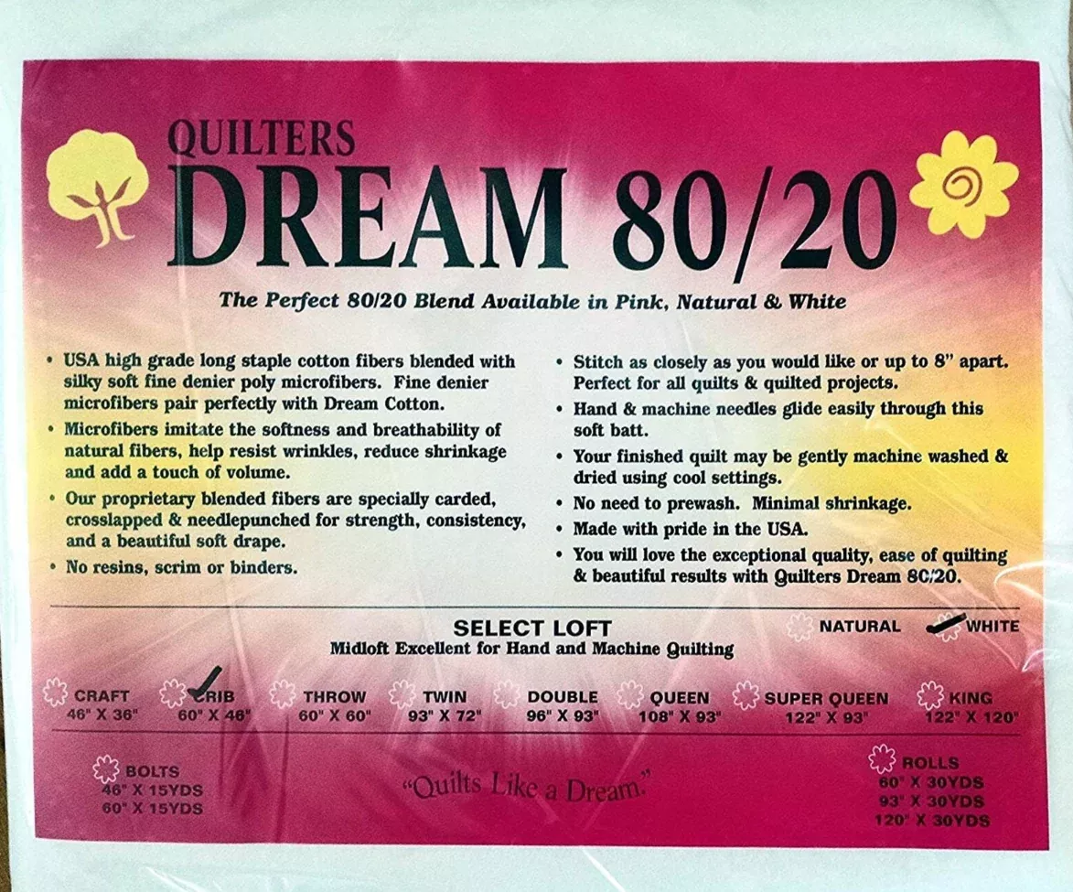 Quilters Dream 80/20 - White - Crib