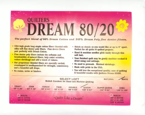 Quilters Dream 80/20 - White - Queen