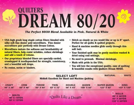 Quilters Dream 80/20 - White - Super Queen