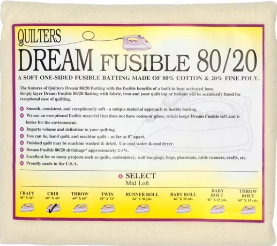 Quilters Dream - Quilters Dream 80/20 Fusible Batting - Crib