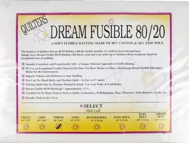 Quilters Dream - Quilters Dream 80/20 Fusible Batting - Throw