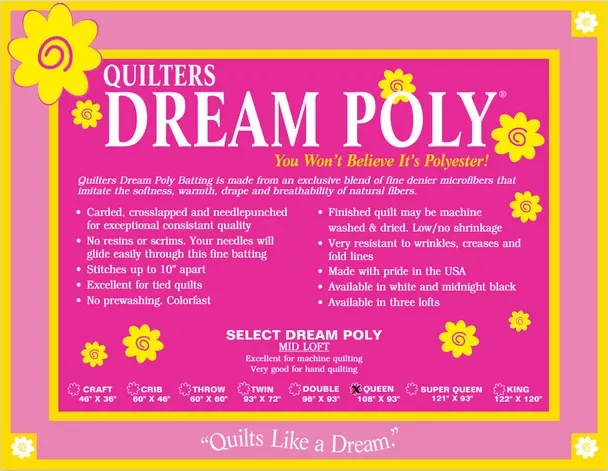 Quilters Dream White Poly King 122x120
