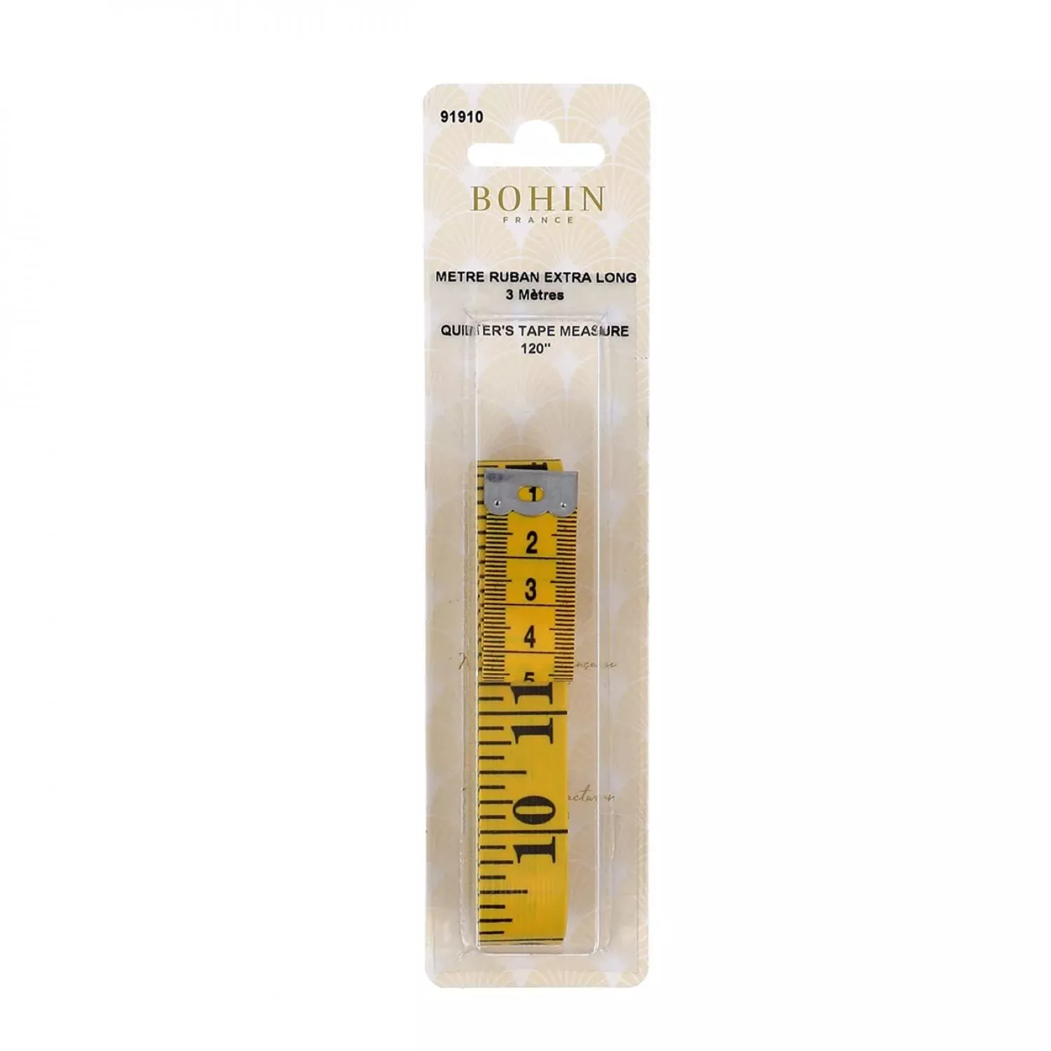 Quilters Tape Measure - 3m by Bohin -inches & cm