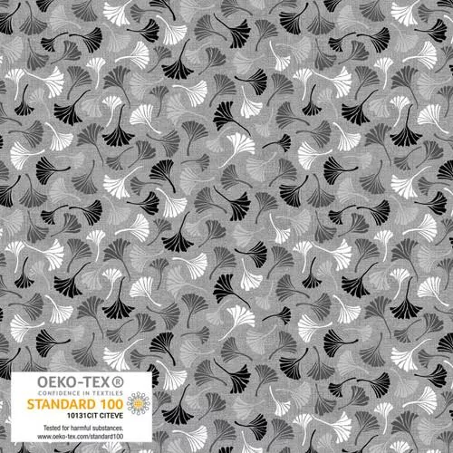 Quilting Rainbow by Stof - Light Grey Gingko Leaf 4512-960
